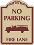 Burgundy Border & Text – No Parking Fire Lane Sign