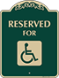 Green Background – Accessible Reserved Parking Sign