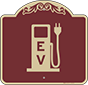Burgundy Background – Electric Car Charging Station Sign