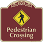 Burgundy Background – Pedestrian Crossing Sign