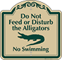 Green Border & Text – Do Not Disturb Alligators Sign