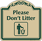 Green Border & Text – Please Don't Litter Sign