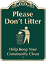 Green Background – Please Don't Litter Sign