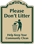 Green Border & Text – Please Don't Litter Sign