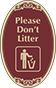 Burgundy Background – Please Don't Litter Sign