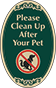 Green Background – Please Clean Up After Your Pet Sign