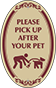 Burgundy Border & Text – Please Pick Up After Your Pet Sign