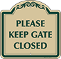 Green Border & Text – Please Keep Gate Closed Sign