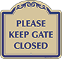 Burgundy Border & Text – Please Keep Gate Closed Sign