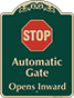 Green Background – Stop Automatic Gate Sign