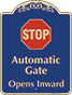 Burgundy Background – Stop Automatic Gate Sign