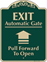 Green Background – Exit Automatic Gate Sign
