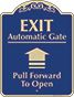 Burgundy Background – Exit Automatic Gate Sign