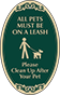 Green Background – All Pets Must Be On A Leash Sign