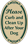 Green Border & Text – Please Curb and Clean Up After Your Dog Sign