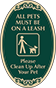 Green Background – All Pets Must Be On A Leash Sign