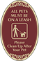 Burgundy Background – All Pets Must Be On A Leash Sign