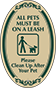 Green Border & Text – All Pets Must Be On A Leash Sign