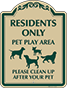 Green Border & Text – Residents Only Pet Play Area Sign