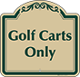 Green Border & Text – Golf Carts Only Sign