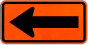 Work Zone Orange Left Arrow
