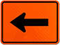 Work Zone Orange Left Arrow