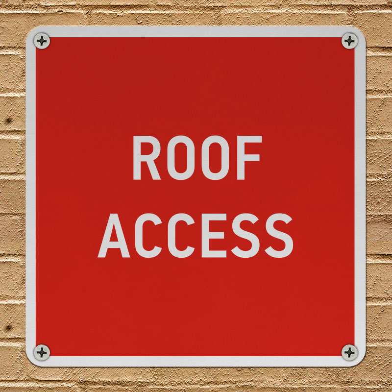 No Exit To Roof Style 2 Business Sign Roof Access Signs LABEL DECAL STICKER Sticks to Any Surface 
