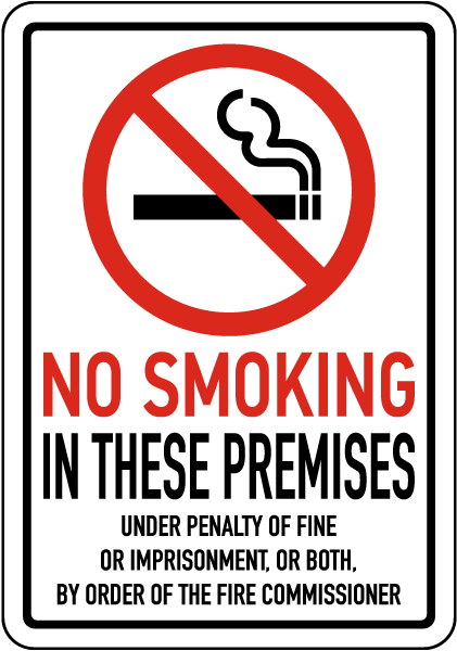 VARIOUS SIZES SIGN AND STICKER OPTIONS NO SMOKING ON PREMISES SIGN 
