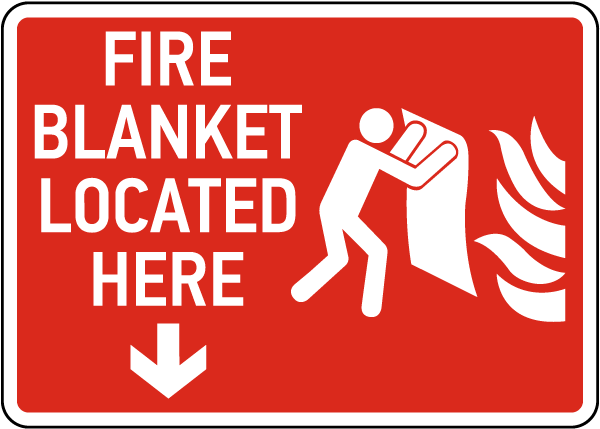 Fire Blanket Located Here Sign - Save 10% Instantly