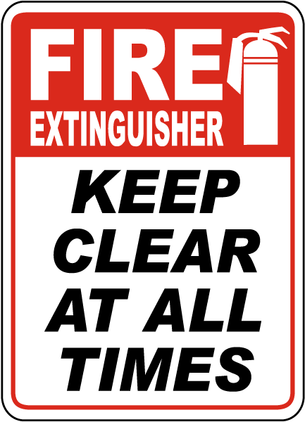 Pack of 4 Plastic Sign or Sticker Fire Escape Keep Clear 85mm x 85mm 