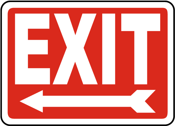Exit (Left Arrow) Sign A5110 by