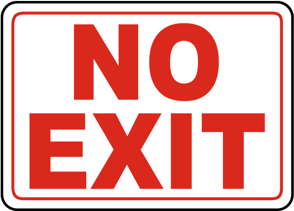 Free Printable No Exit Signs