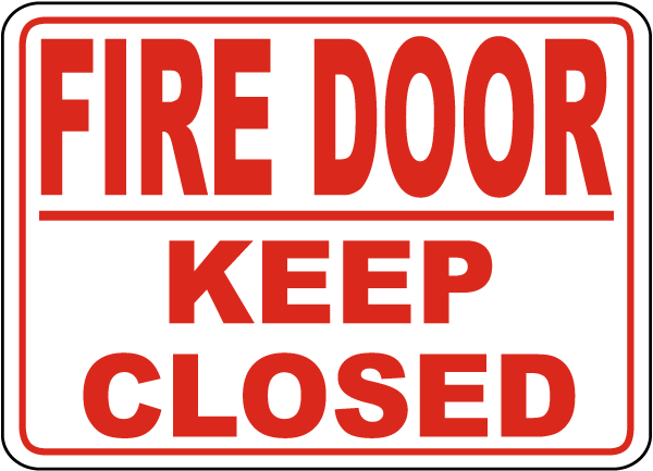 10 Fire door keep shut self-adhesive vinyl safety sign 90 x 90mm 