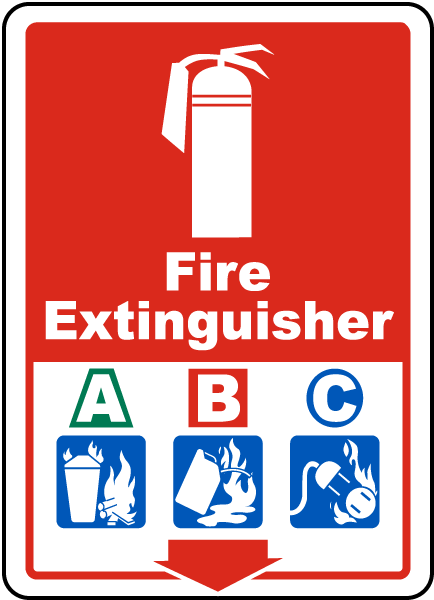 5pcs Fire Extinguisher ABC Powder 200x75mm Warning Signs Safety Stickers Decal 