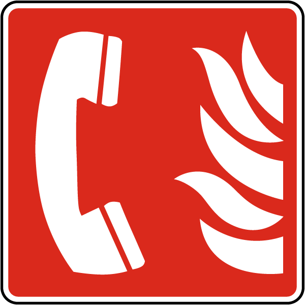 ISO Safety label Sign International Fire emergency telephone Symbol 