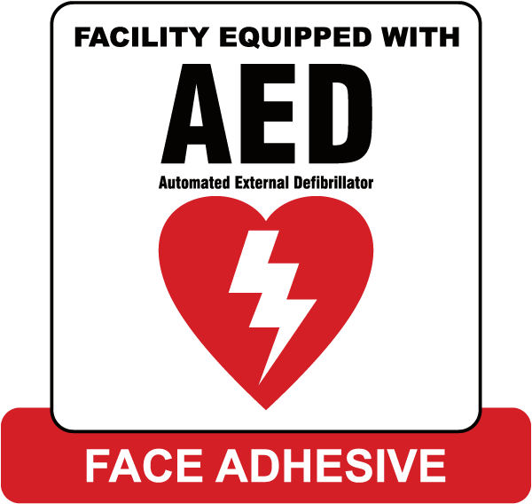 E010 Automated External Heart Defibrillator Safe Condition Vinyl Sticker Label Custom Sign Personalised Self Adhesive ISO 7010