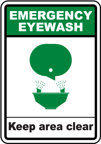 Sign Emergency Eye Wash Plastic 9x12
