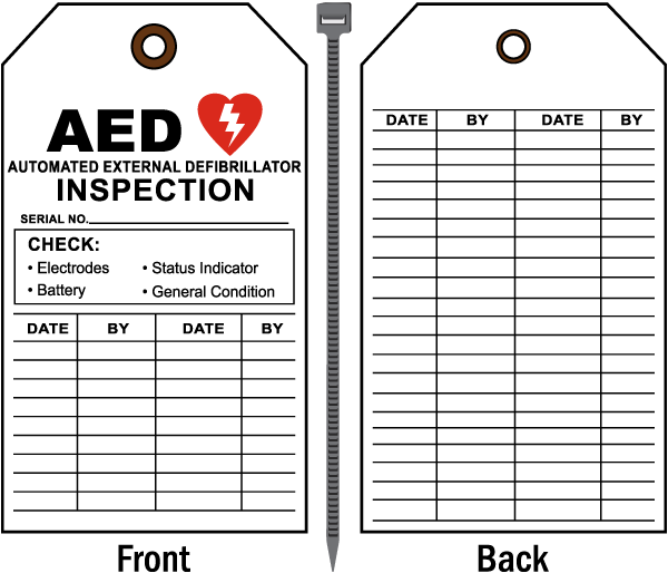 AED Inspection Record Tag D4672