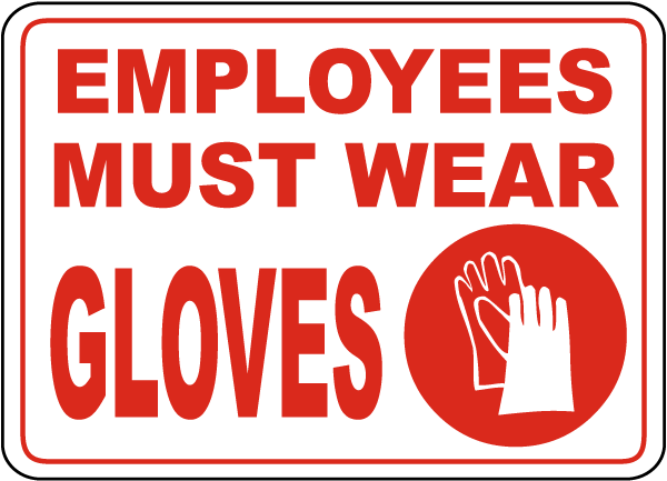 Must Wear Gloves While Handling Food Made in the USA OSHA SAFETY FIRST Sign 