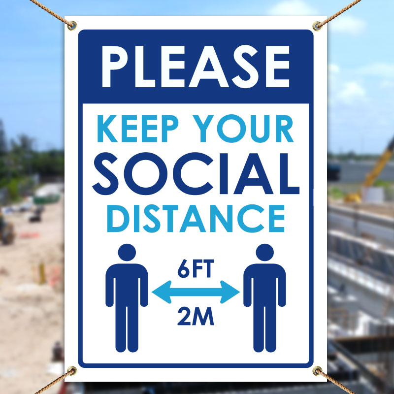 HANGING SOCIAL DISTANCING CO-VID KEEP YOUR DISTANCE SHOP WINDOW 3MM RIGID SIGN 