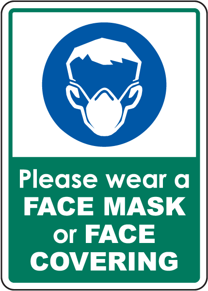 1COVID9 Self Adhesive Sticker Decal Sign Vinyl Window Wall Please wear a mask 
