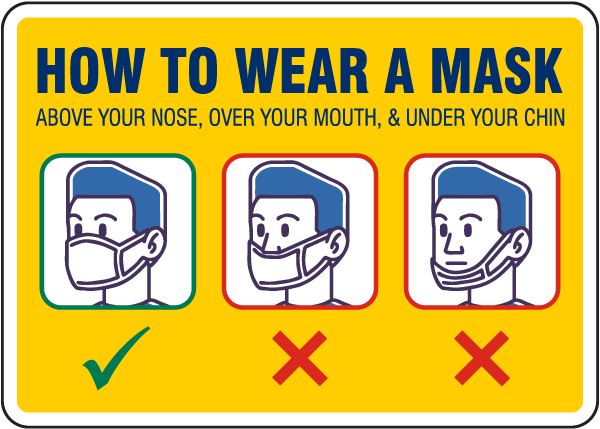 How To Wear A Mask Sign - Save 10% Instantly