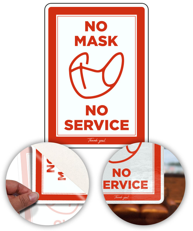 No Mask No Service Sign D6528, by SafetySign.com