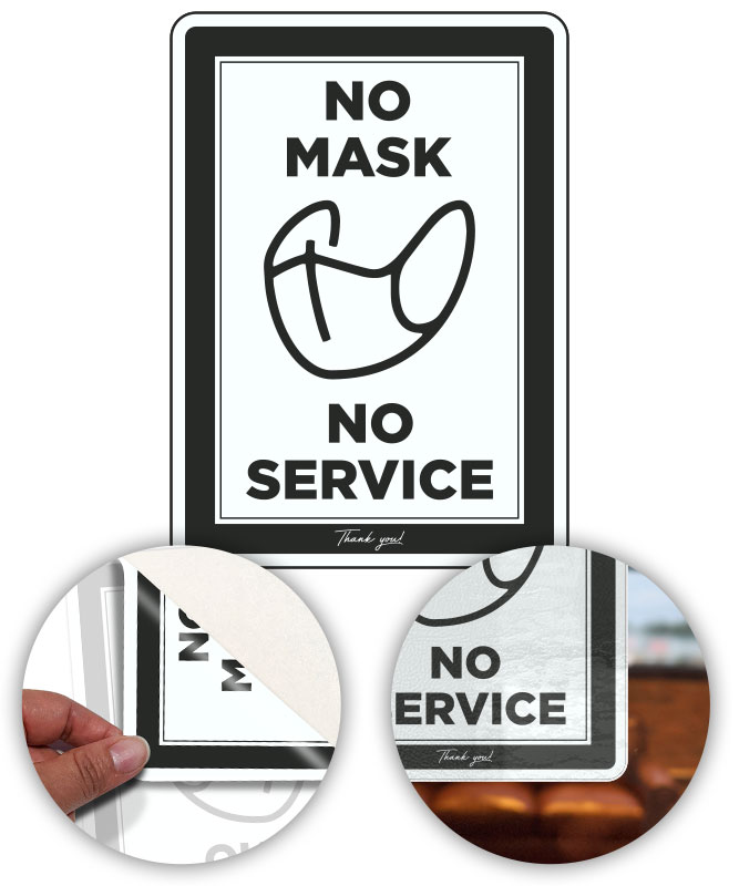 No Mask No Service Sign D6529, by SafetySign.com