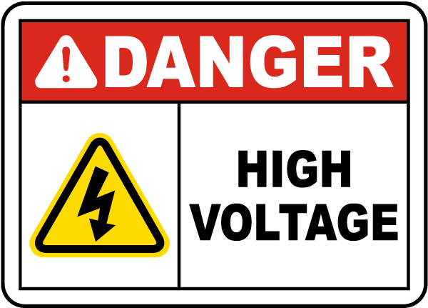 ALL SIZES WEH7 MAINS VOLTAGE SIGNS & STICKERS ALL MATERIALS FREE P+P 