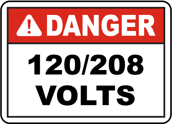 Danger 1 8 Volts Label 385l By Safetysign Com