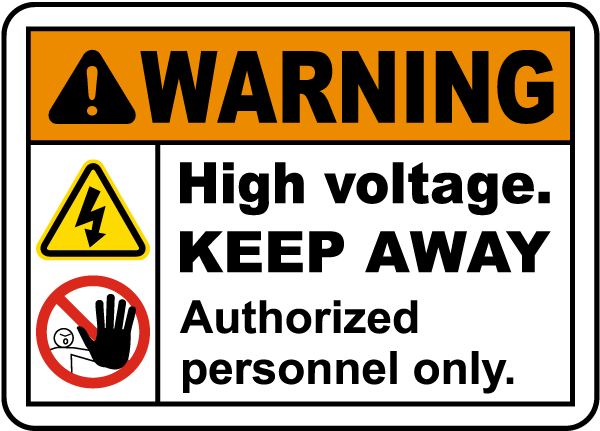 High Voltage Keep Away Label E3425L by