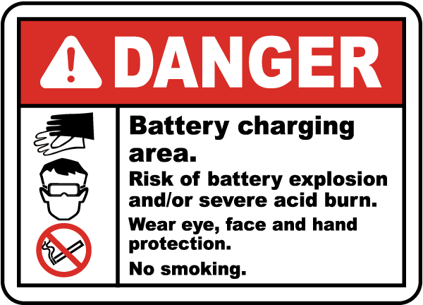 Battery Charging Area Work Place Warning Signs Safety Yellow A7 A6 A5 A4 A3 