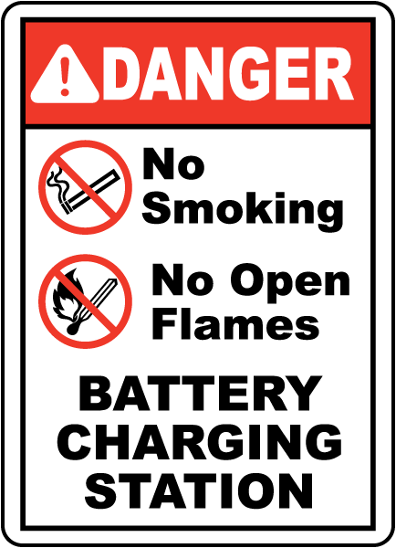 Battery Charging No Smoking Sign E4621 By Safetysign Com