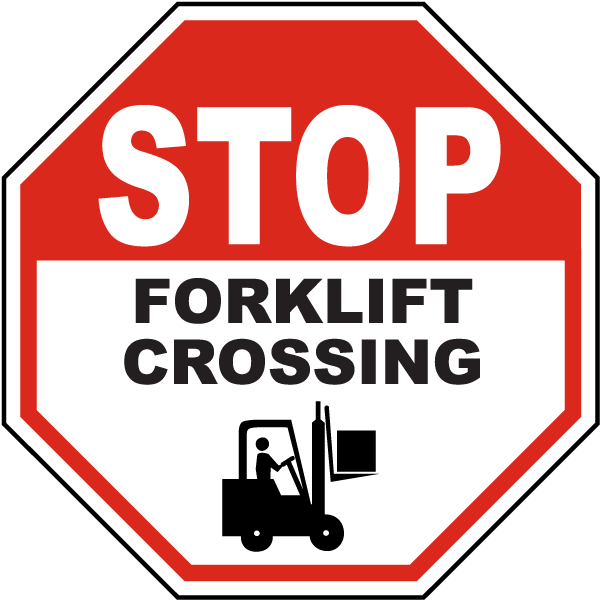 FORKLIFT CROSSING SIGN ALUMINUM SAFETY PLAQUE 